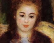 皮埃尔 奥古斯特 雷诺阿 : Head of a Young Woman Wearing a Blue Scarf, Madame Henriot